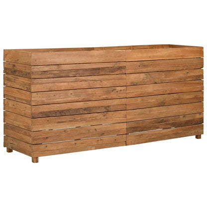 Arriate Elevado Madera De Teca Reciclada Y Acero 150x40x72 Cm_5