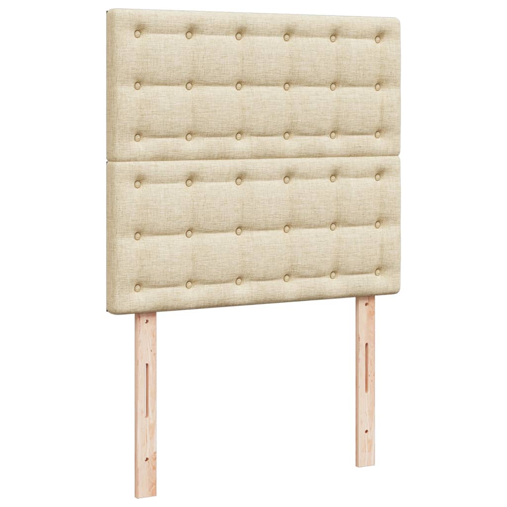 Cama Box Spring Con Colchón Tela Color Crema 80x200 Cm / Vetonek_4