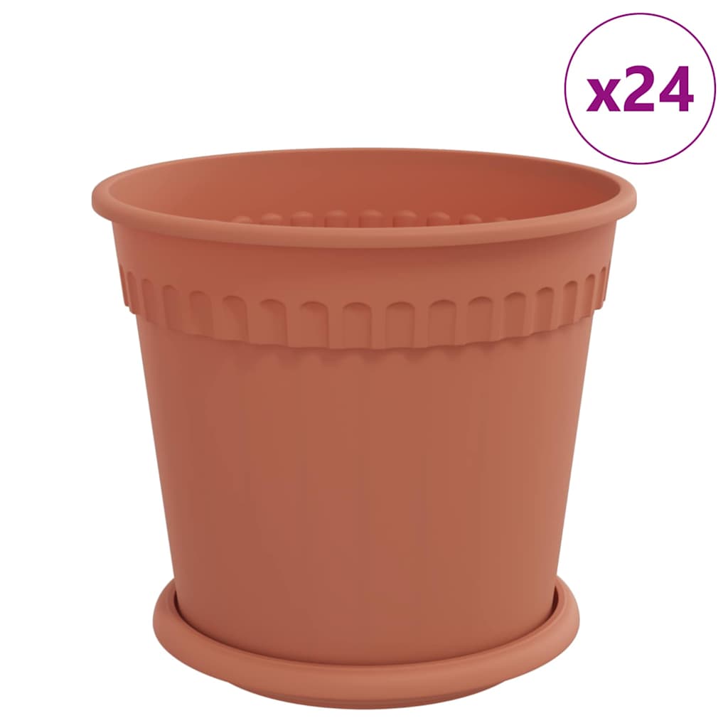 Macetas 24 Uds. Rojo Ladrillo Plástico_0