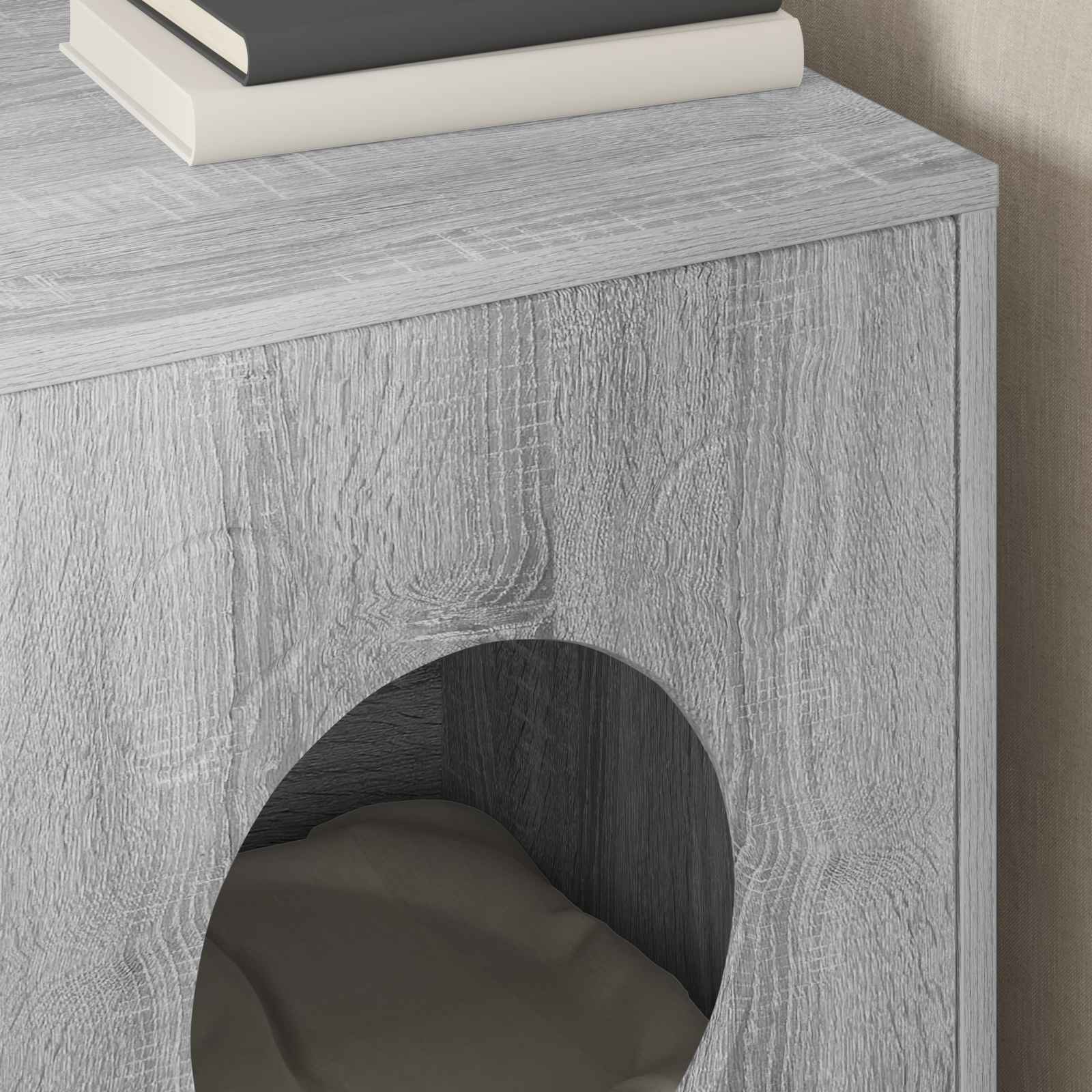 Casa Para Gatos Gris Sonoma 42,5 X 40 X 53 Cm_3