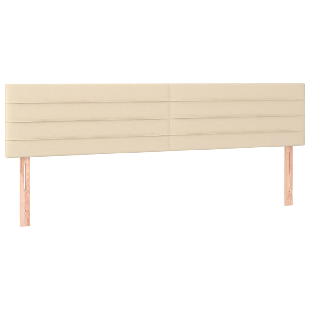 Cama Box Spring Con Colchón Y Led Tela Crema 160x200 Cm / Vetonek_3
