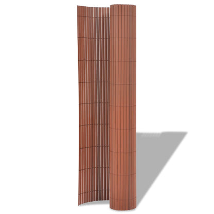Valla De Jardín De Doble Cara Pvc Marrón 90x500 Cm / Vetonek_1