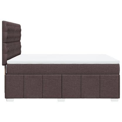 Cama Box Spring Con Colchón Tela Marrón Oscuro 140x200 Cm / Vetonek_5