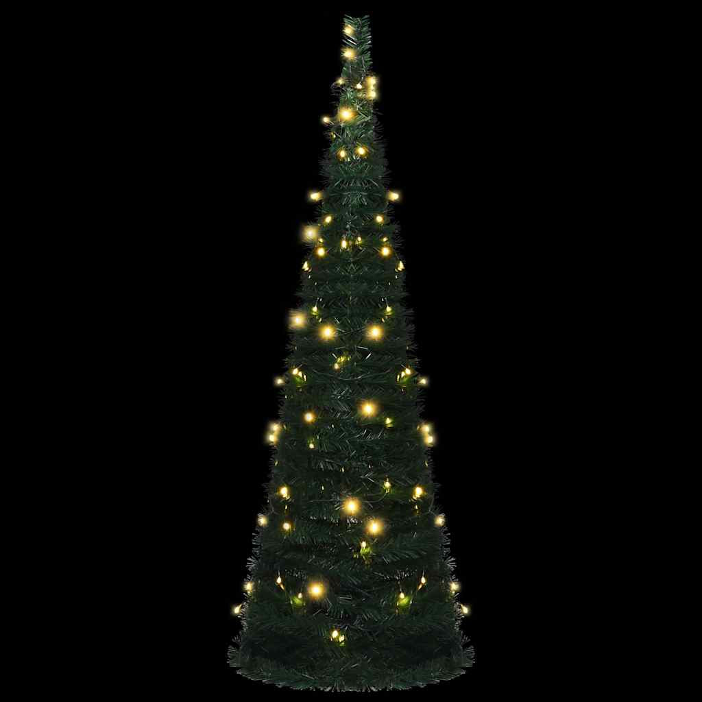 Vidaxl Árbol De Navidad Emergente Preiluminado Con Luces Verde 180 Cm_3