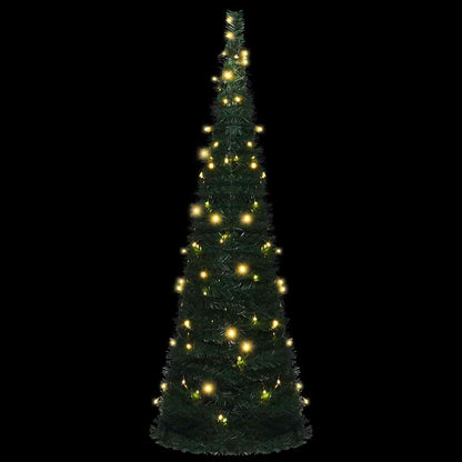 Vidaxl Árbol De Navidad Emergente Preiluminado Con Luces Verde 180 Cm_3