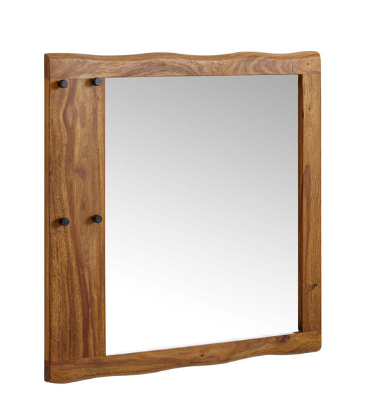 Espejo Pasillo Madera Maciza De Sheesham 80x80x3 Cm_0