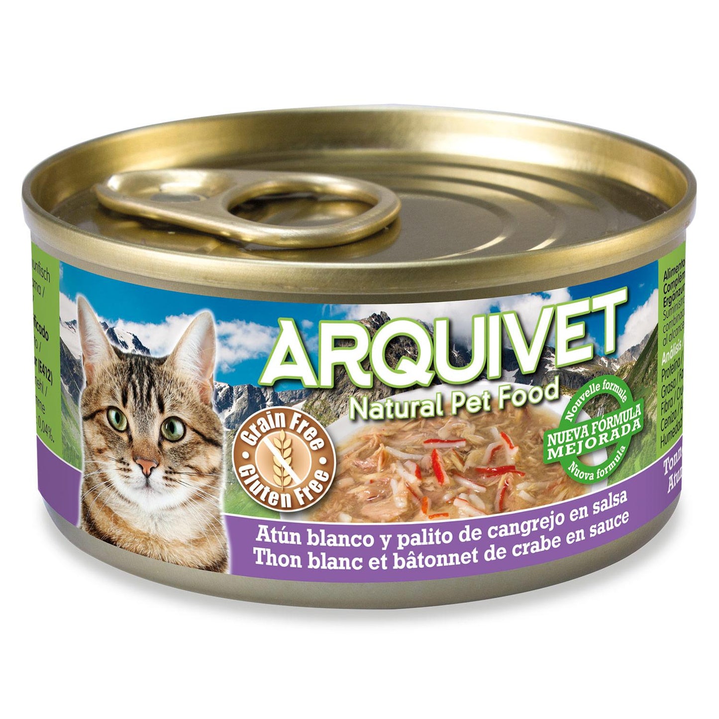 Ração Húmida para Gatos Arquivet Atum Branco e Caranguejo com Molho 80g
