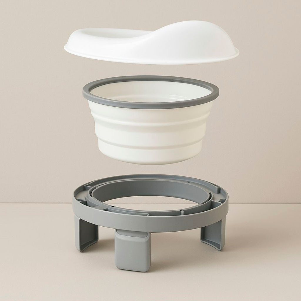 Orinal Infantil Multifunción Plegable, Color Gris Y Blanco Bathby_5