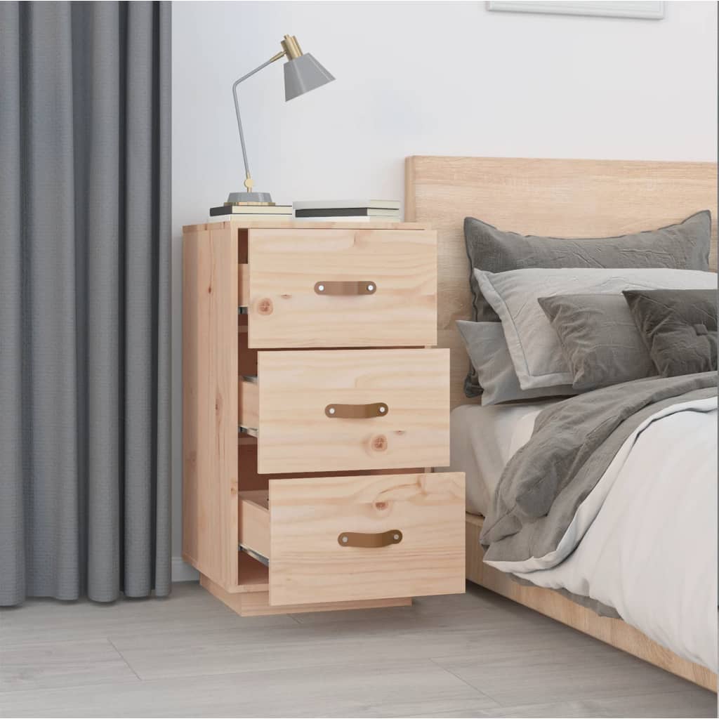 Mesitas De Noche 2 Uds Madera Maciza De Pino 40x40x75 Cm_2