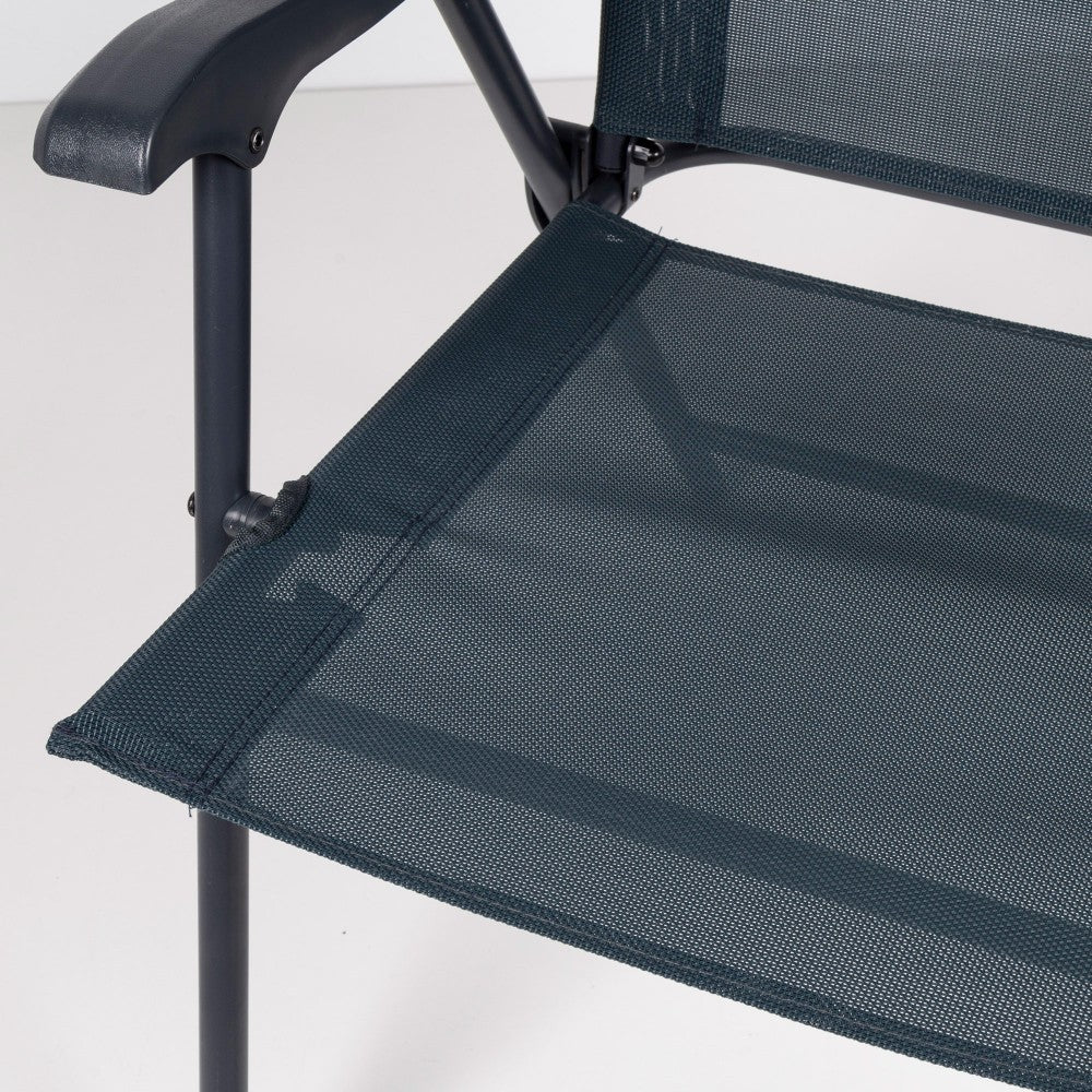 Silla Plegable Jardín Tejido Reforzado Antracita C/reposabrazos Aktive_2