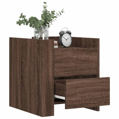 Mesita De Noche Madera De Ingeniería Roble Marrón 45x50x50 Cm_1