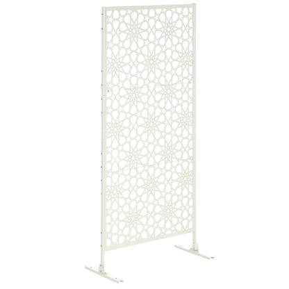 Outsunny Biombo Para Exterior De 3 Piezas Con Diseño De Copo De Nieve Blanco_0