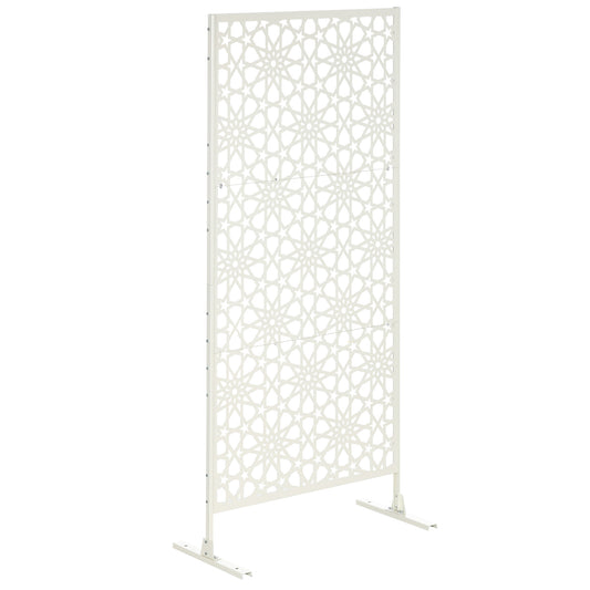 Outsunny Biombo Para Exterior De 3 Piezas Con Diseño De Copo De Nieve Blanco_0