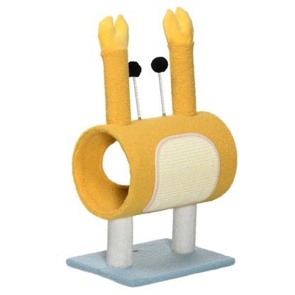 Pawhut Árbol Rascador Para Gatos Postes Con Forma De Cangrejo Bolas 40x29x72 Cm_0