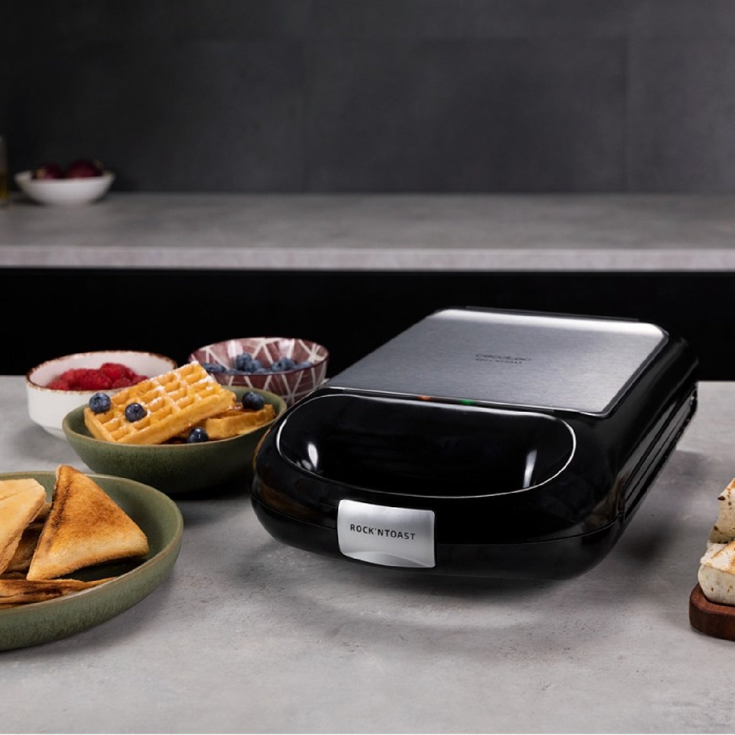 Sandwichera Rock'ntoast Family 3in1. 1500 W, Capacidad Para 4 Sandwiches, Revestimiento Antiadherente, 3 Placa Intercambiables, Rapidez Y Tostado Un_2