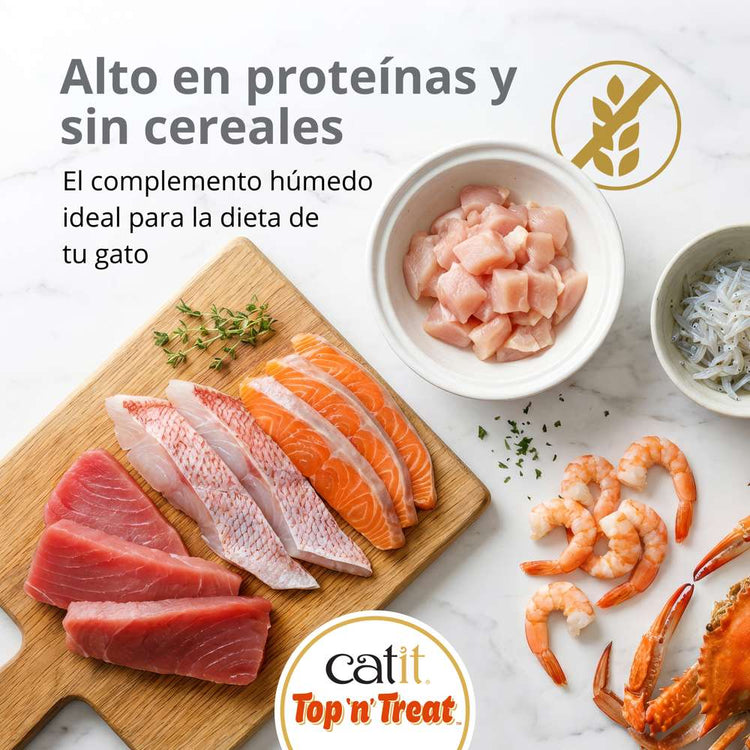 Catit Top 'N Treat, Atún y Cangrejo, 3x60g