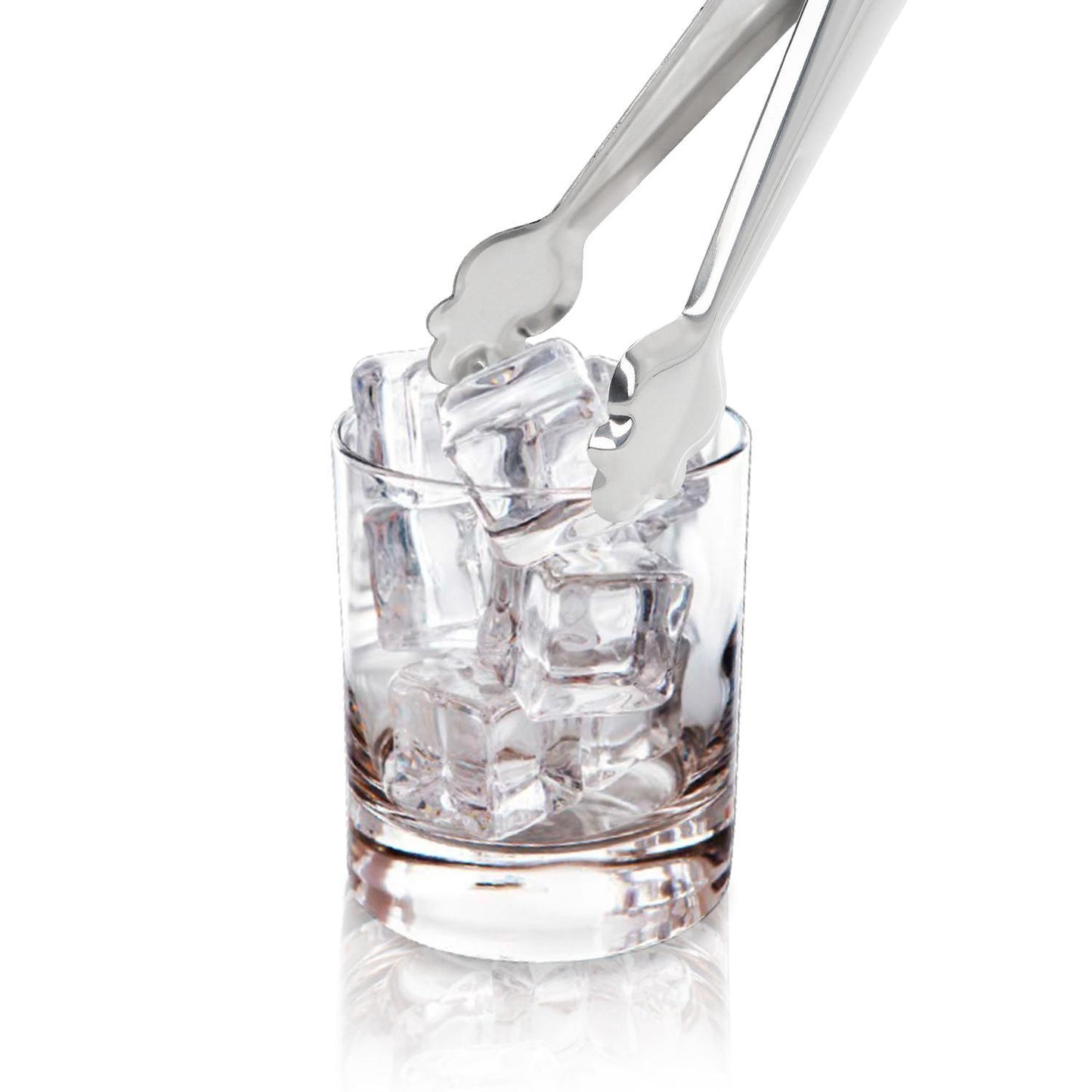 Pinzas Para Hielo De Acero Inoxidable Con Muelle De Apertura Automatica. Longitud 19 Cm.