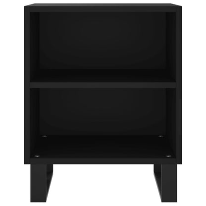 Mesita De Noche Madera De Ingeniería Negro 40x30x50 Cm_2
