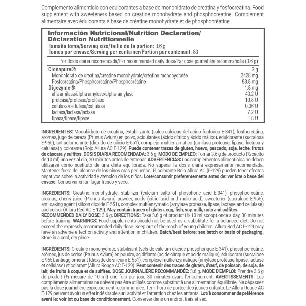 Creatina Monohidrato Clonapure® - 300g - Dracula Cherry - Aumenta La Fuerza - Masmusculo_5