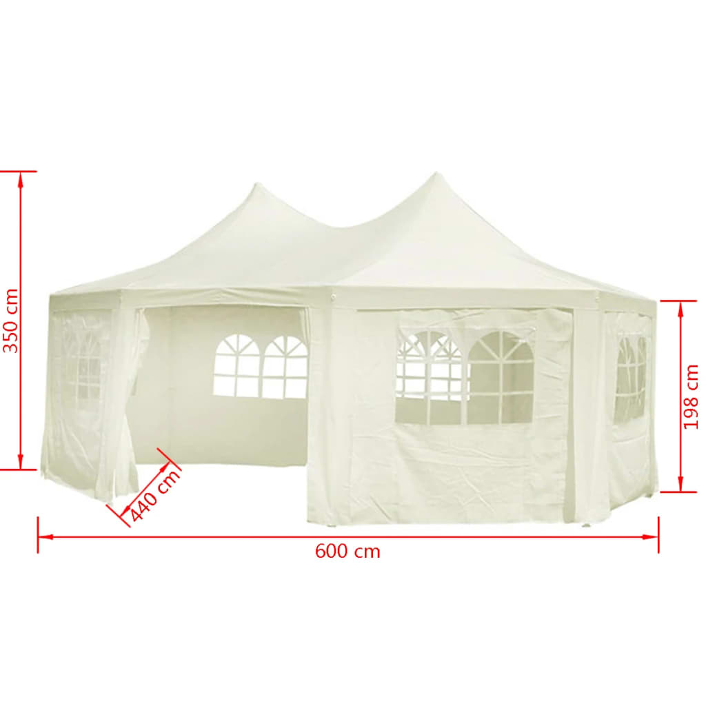 Vidaxl Carpa De Fiesta Octogonal Crema 6x4,4x3,5 M_3