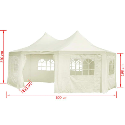 Vidaxl Carpa De Fiesta Octogonal Crema 6x4,4x3,5 M_3