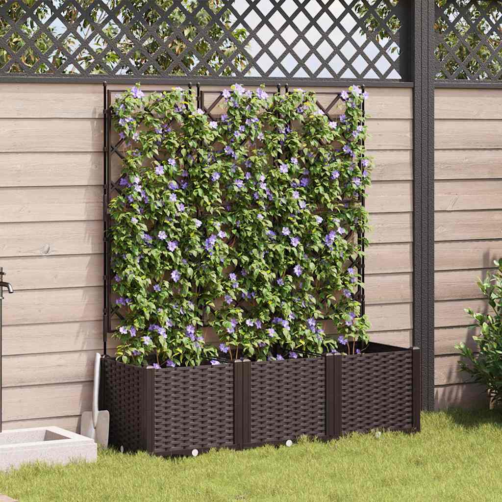 Macetero De Jardín 3 Uds. Marrón 120 X 40 X 143 Cm Pp_1