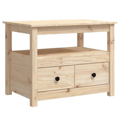 Mesa De Centro De Madera Maciza De Pino 71x49x55 Cm_0