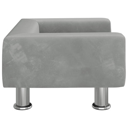 Cama Para Perros De Terciopelo Gris Claro 50x40x26,5 Cm / Vetonek_4