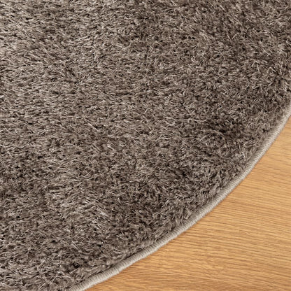 Vidaxl Alfombra Pelo Largo Aspecto Brillante Istan Gris Ø 80 Cm_3