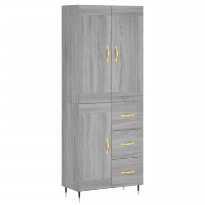 Aparador Alto Madera Contrachapada Gris Sonoma 69,5x34x180 Cm_1