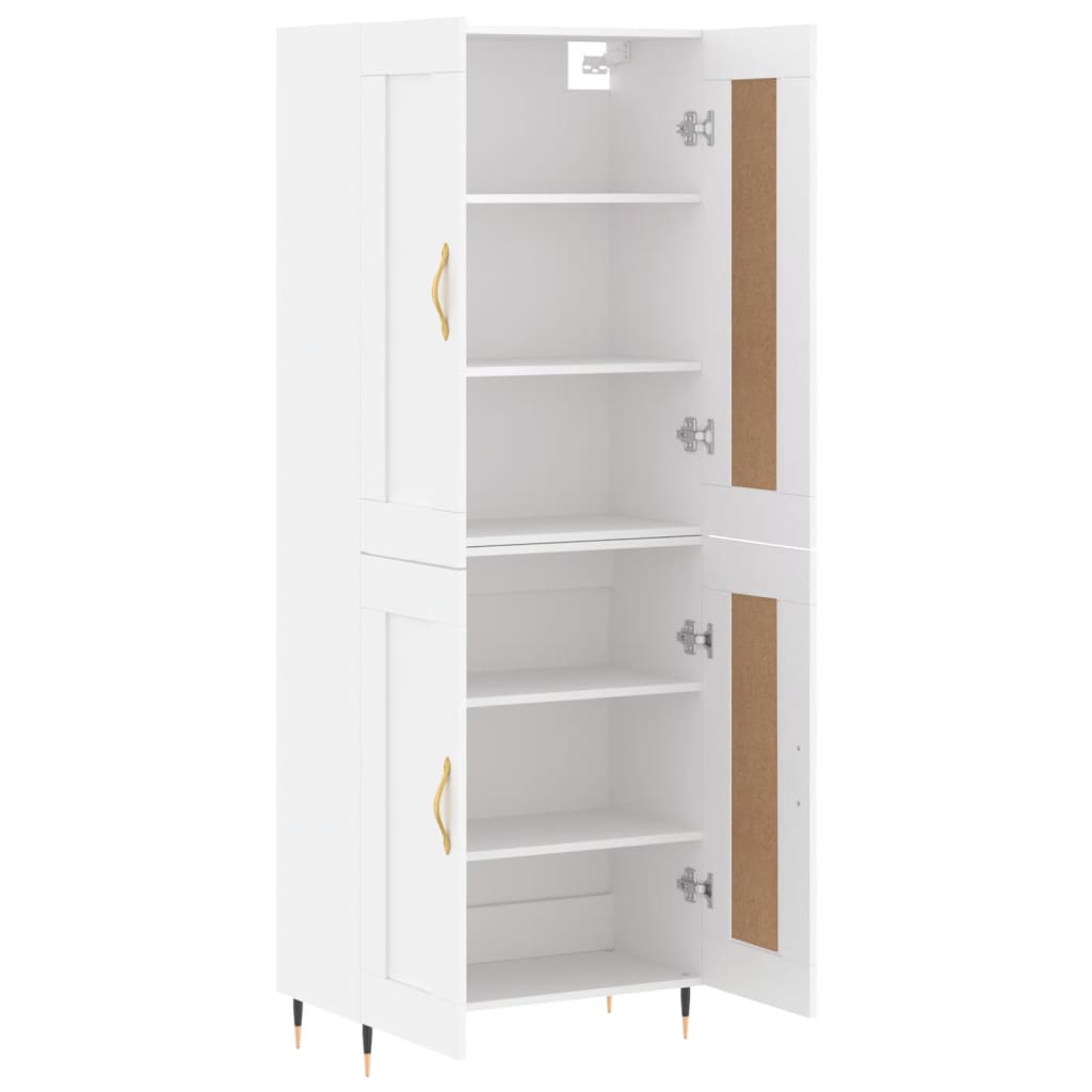 Aparador Alto Madera Contrachapada Blanco 69,5x34x180 Cm_3