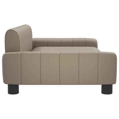 Cama Para Perros De Cuero Sintético Color Capuchino 90x53x30 Cm / Vetonek_3