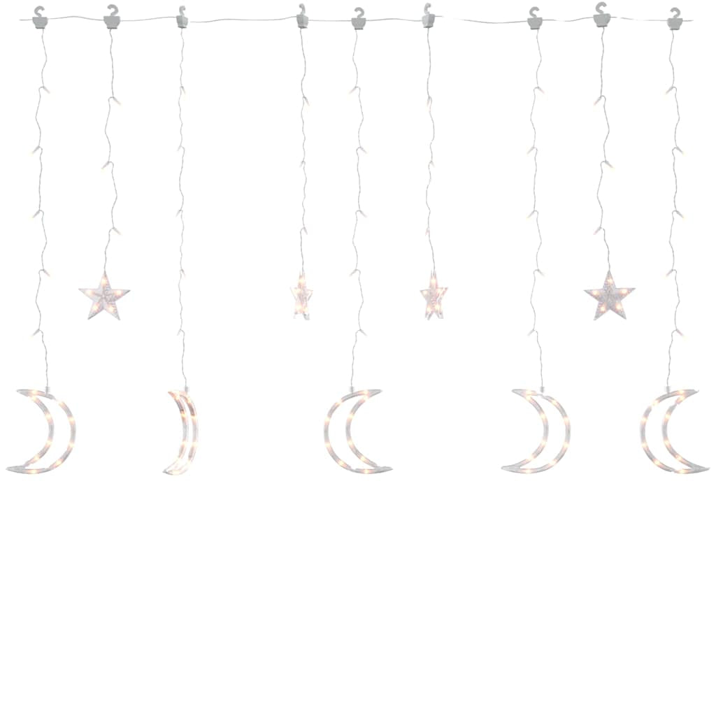 Vidaxl Luces Estrella Y Luna 345 Leds Blanco Cálido Con Control Remoto_0