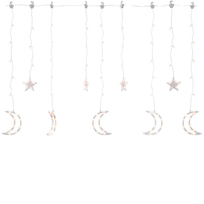 Vidaxl Luces Estrella Y Luna 345 Leds Blanco Cálido Con Control Remoto_0