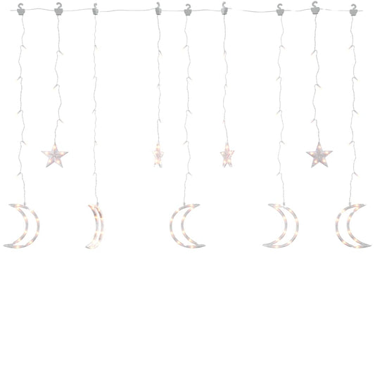 Vidaxl Luces Estrella Y Luna 345 Leds Blanco Cálido Con Control Remoto_0