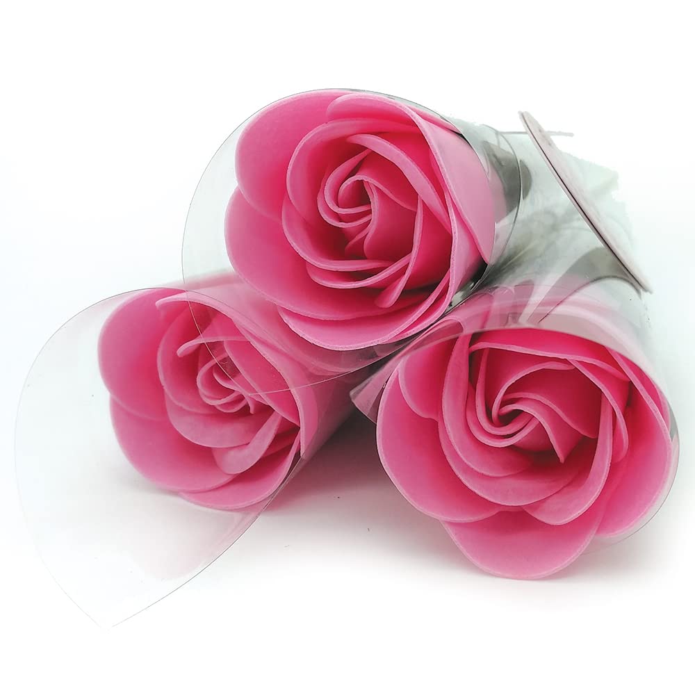 3 Rosas Con Pétalos De Jabón Aromático Para Baño Relax (rosa) - Regalo Original Para Días Especiales - Aroma Atalcado_0