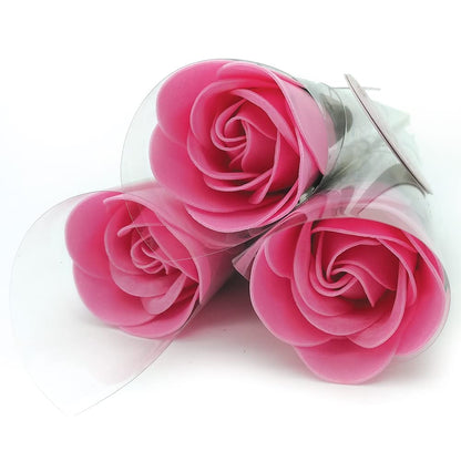 3 Rosas Con Pétalos De Jabón Aromático Para Baño Relax (rosa) - Regalo Original Para Días Especiales - Aroma Atalcado_0