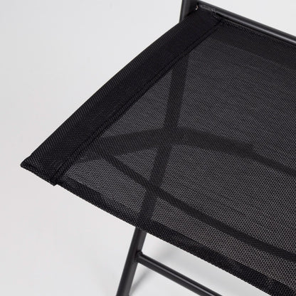 Silla Plegable Jardín Tejido Reforzado Negra Aktive_2