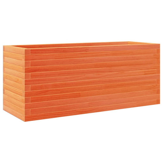 Jardinera De Madera Maciza De Pino Marrón Cera 110x40x46 Cm_0
