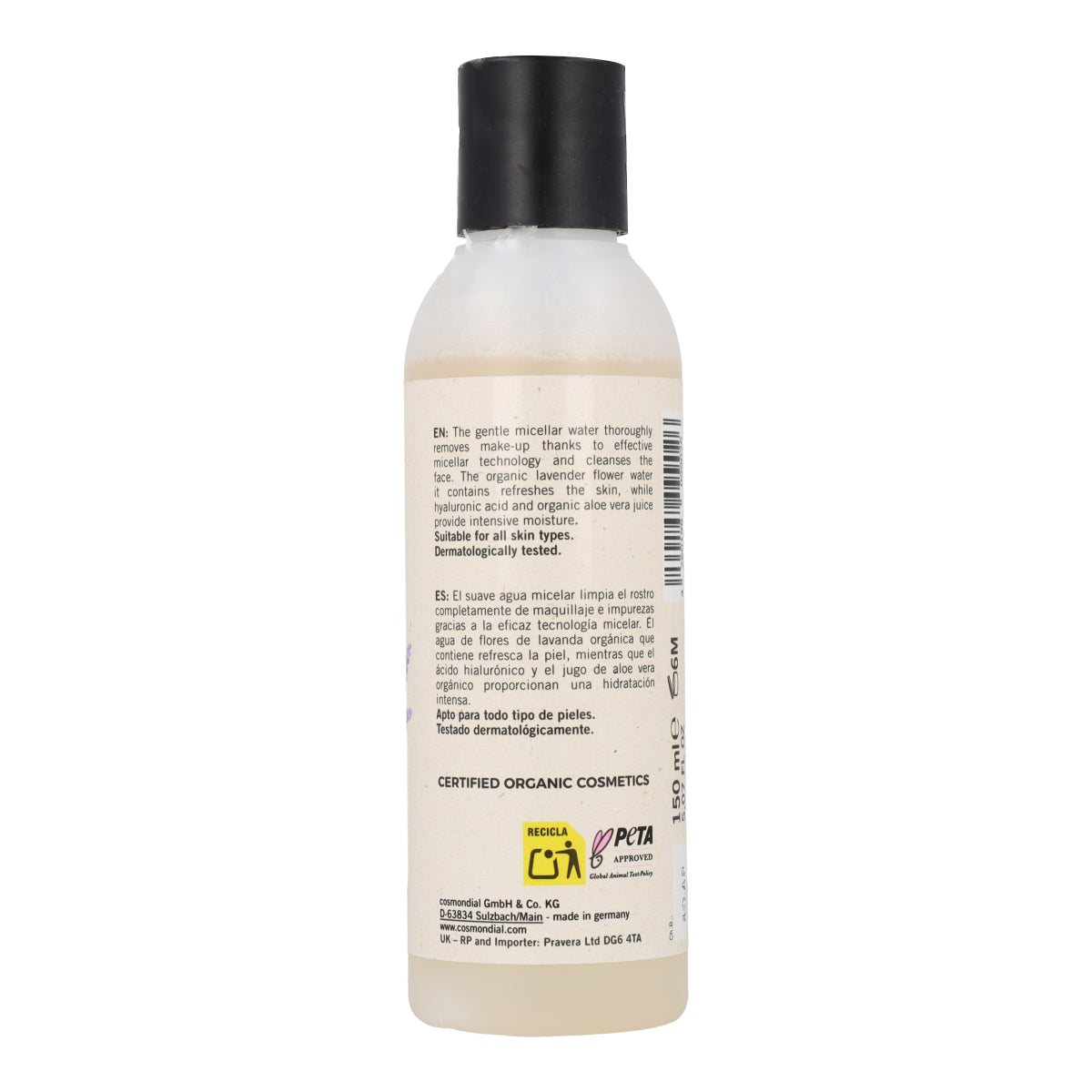 Agua Micelar Aloe Vera y Lavanda Ecológica Benecos 150 ml Vegano