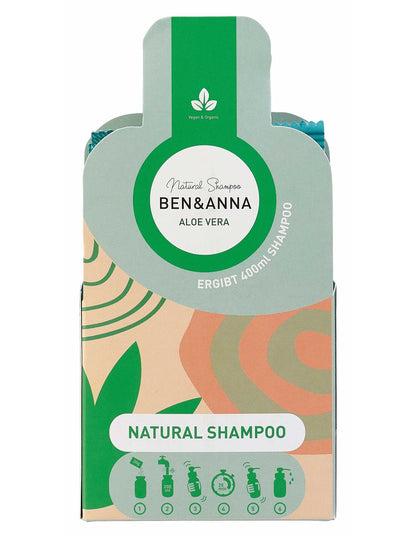 Champú Aloe Vera Ben &amp; Anna copos secos a diluir en agua 2x20g=400ml