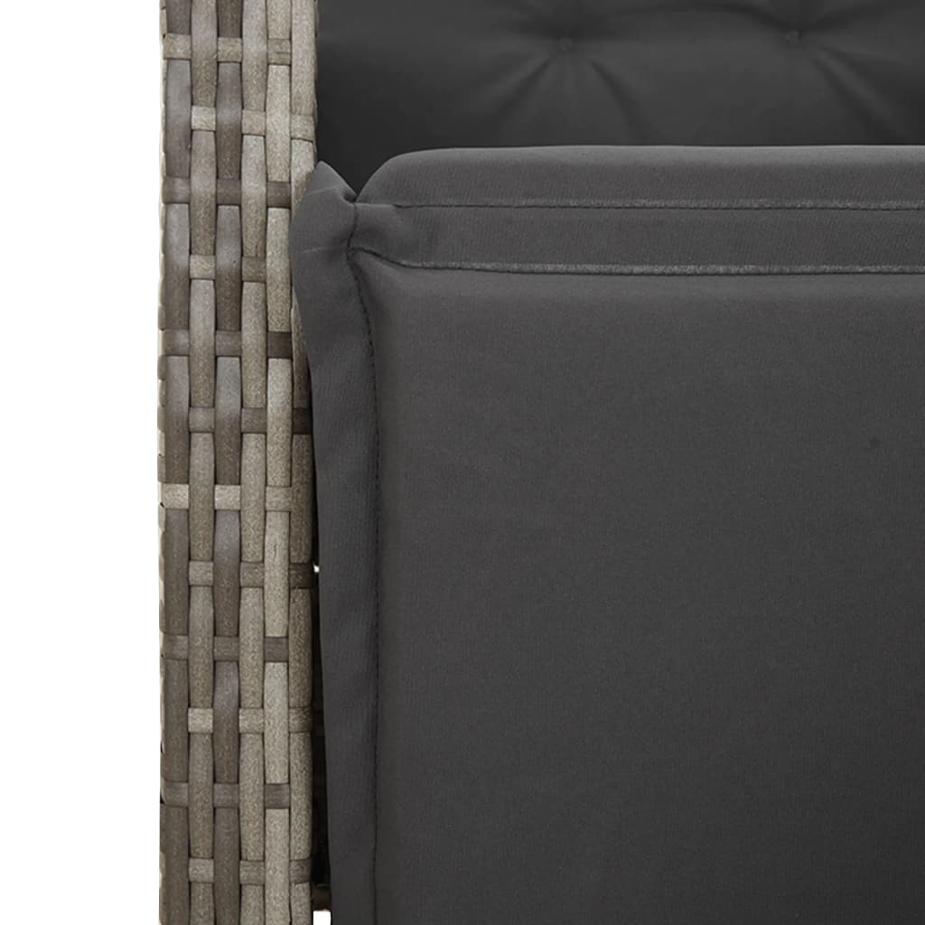 Set Comedor De Jardín 5 Piezas Con Cojines Ratán Sintético Gris / Vetonek_5