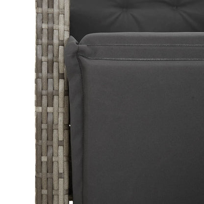 Set Comedor De Jardín 5 Piezas Con Cojines Ratán Sintético Gris / Vetonek_5