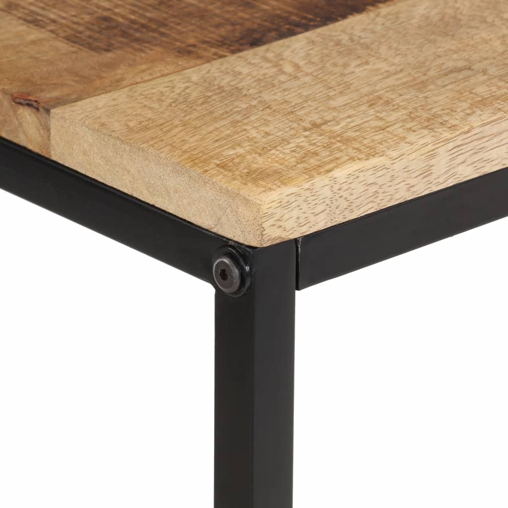 Mesa Consola Madera Maciza De Mango Rugosa 70x35x70 Cm_2