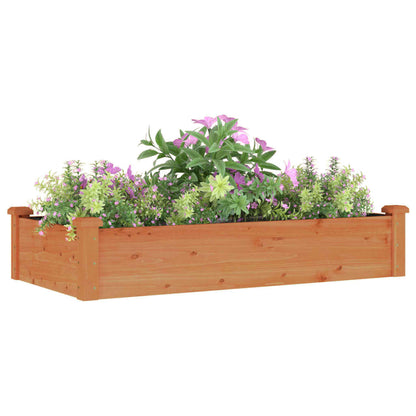 Jardinera Arriate Forro Madera Maciza Abeto Marrón 120x60x25 Cm_2