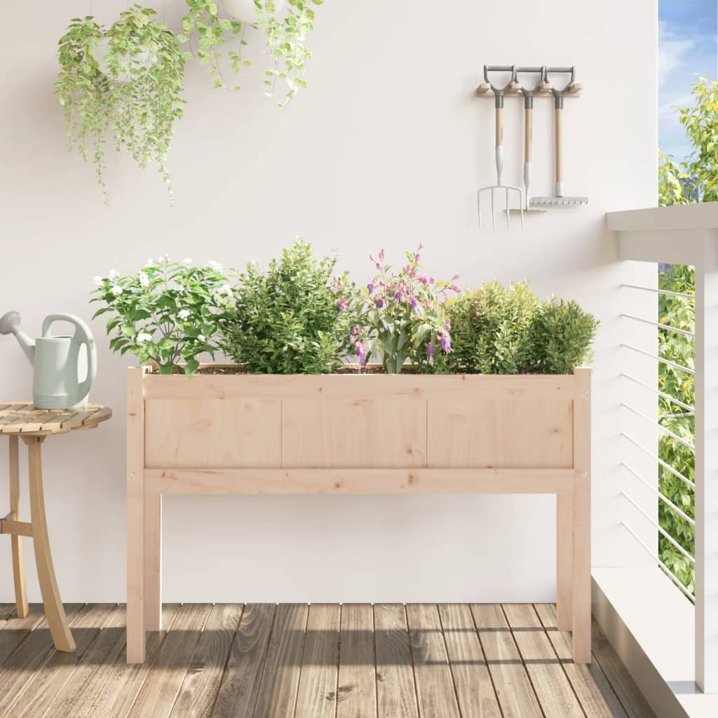 Jardinera Con Patas Madera Maciza De Pino 110x31x70 Cm_2