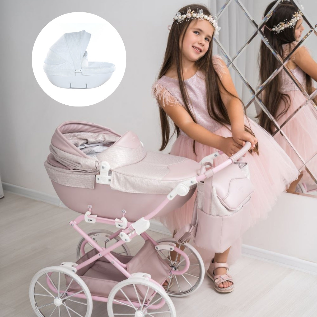 Carro De Muñecas Dolce Classic_white-silver_5
