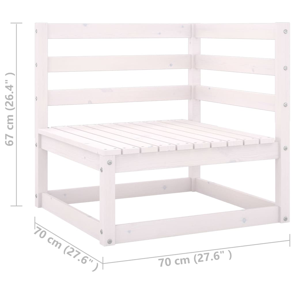 Muebles De Jardín 10 Piezas Con Cojines Blanco Madera De Pino / Vetonek_3