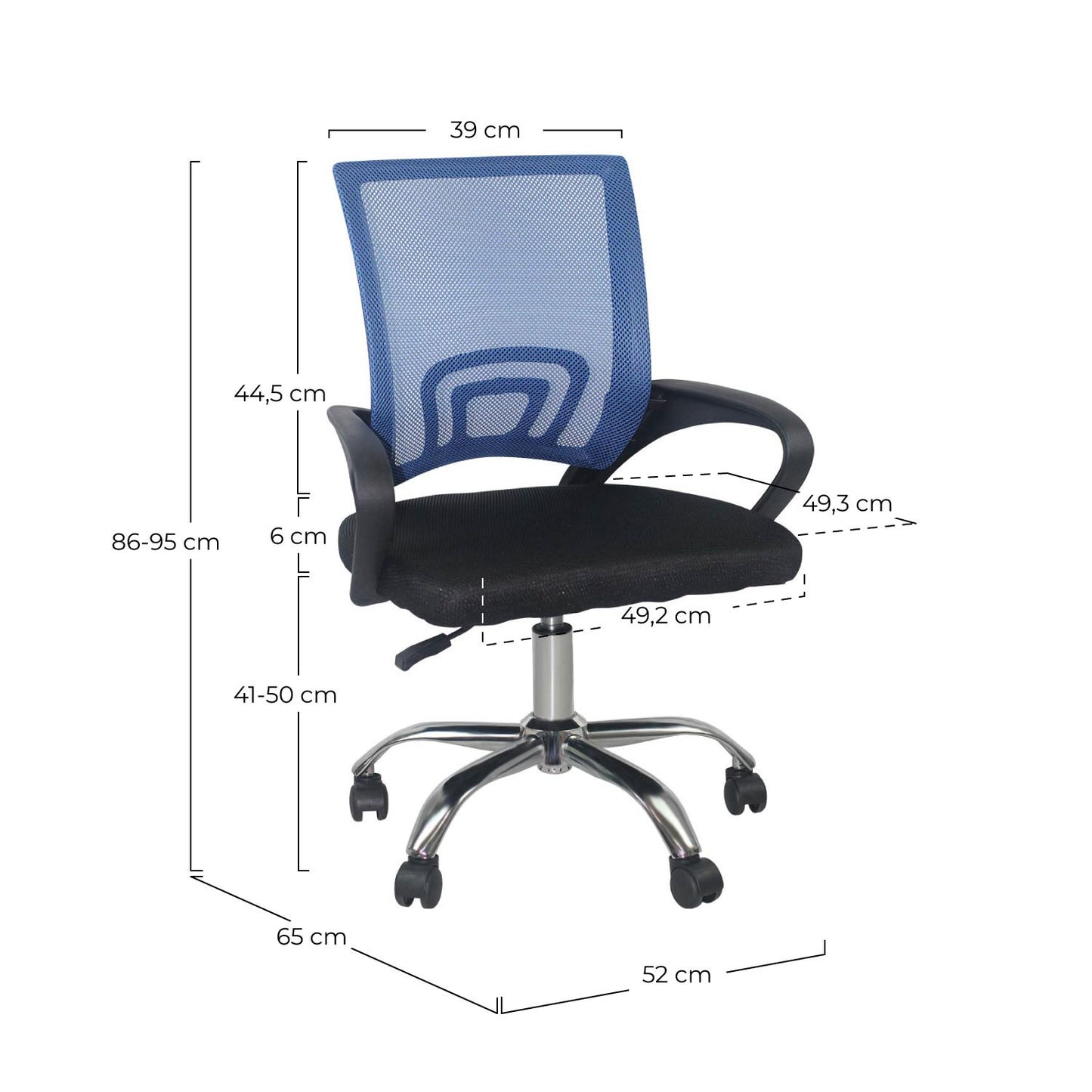 Silla De Escritorio Con Ruedas Classic 95x65x52cm O91_5