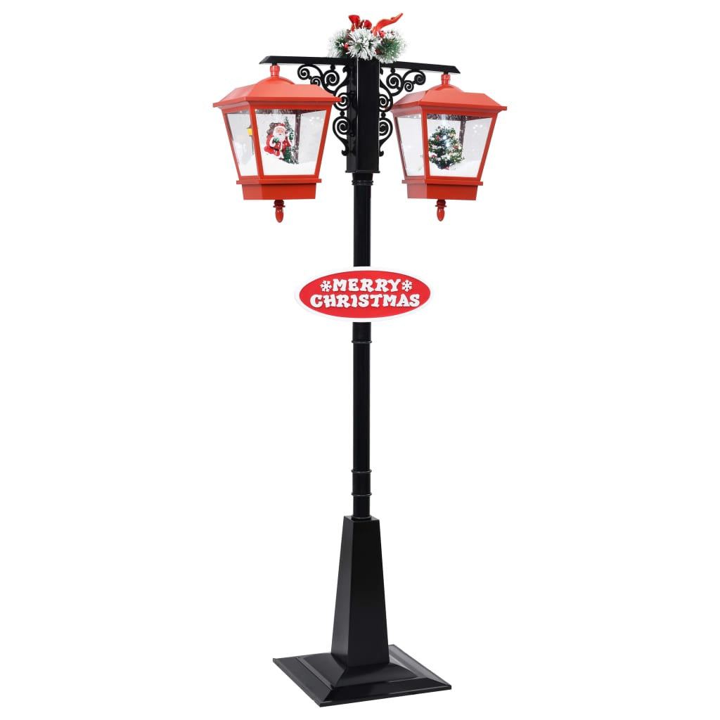 Vidaxl Farola De Navidad Con Papá Noel Pvc Negro Y Rojo 81x40x188 Cm_0